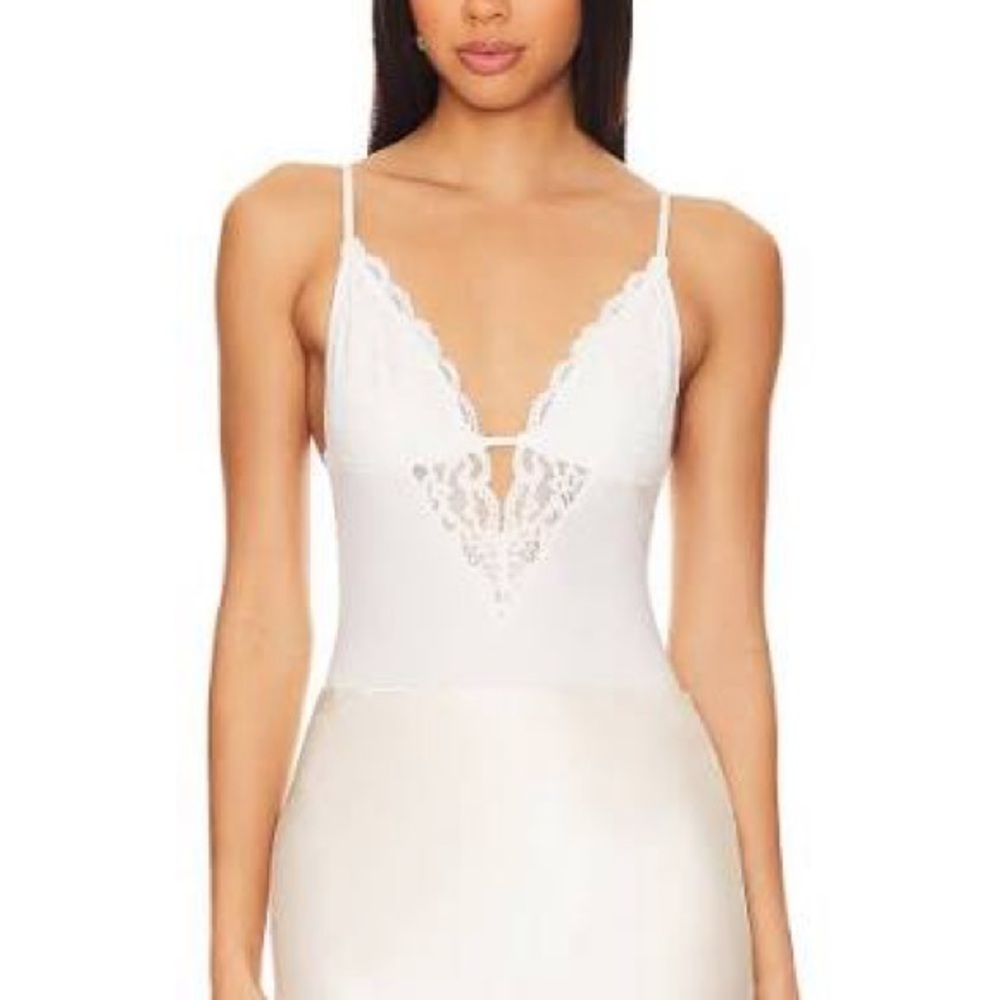 Fleur Du Mal White Lace Bodysuit